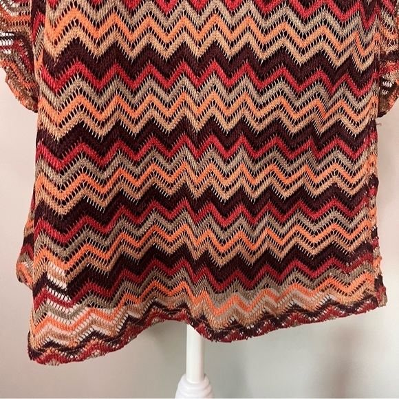 Women's Bell Sleeve Chevron Mod Dress Size Small Boho Vintage Inspired Twiggy - Picture 4 of 13